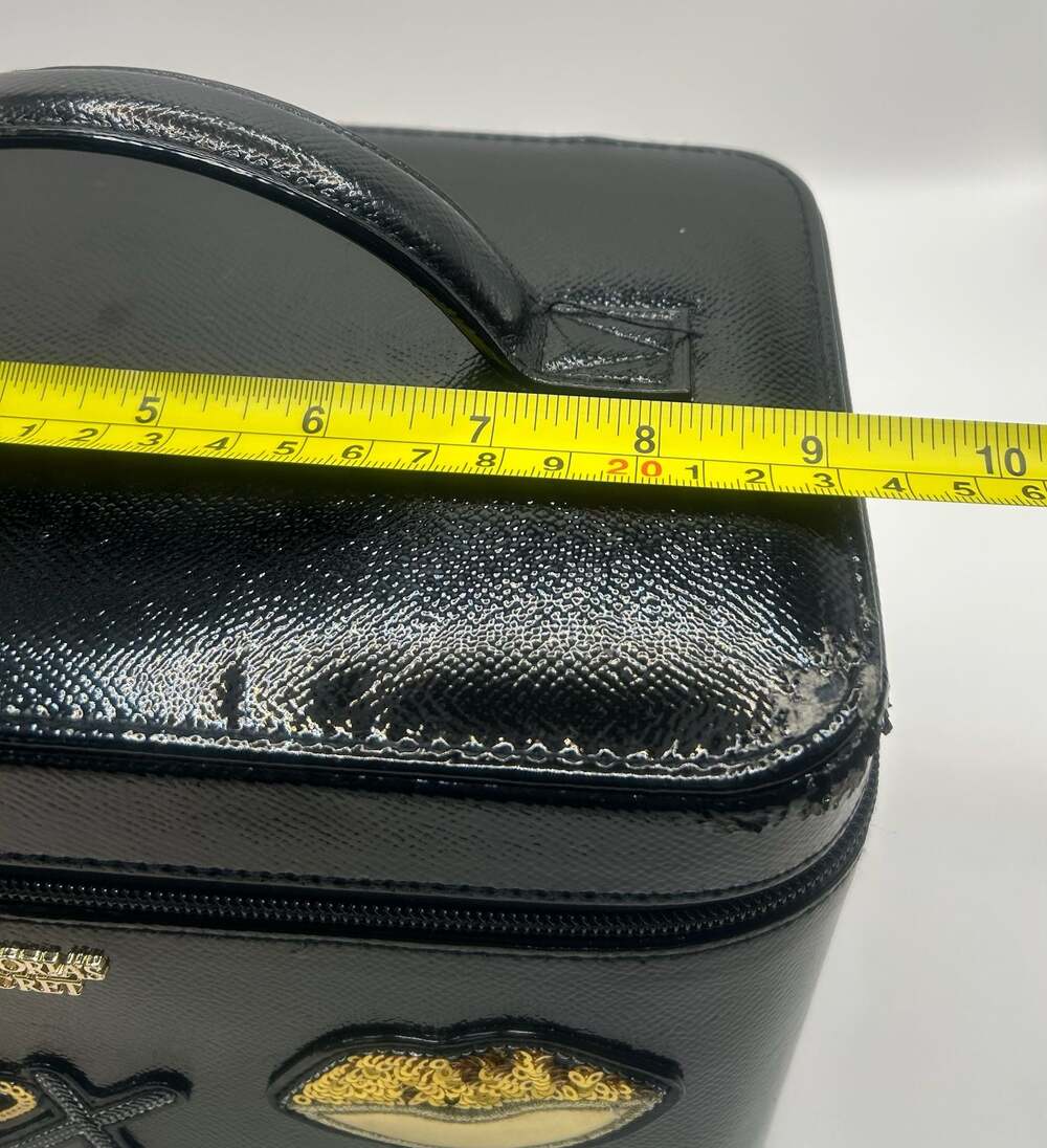 Victoria's Secret Black Vanity Makeup Train Case with Sequin Patches - Picture 10 of 11